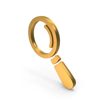 Magnifying Glass Icon Gold PNG & PSD Images