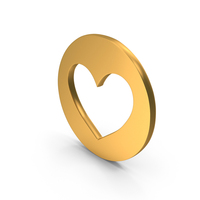 Heart Love Symbol Gold PNG & PSD Images