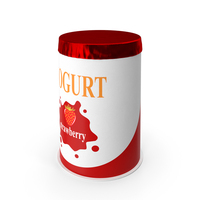 Yogurt Container Generic Strawberry Label PNG & PSD Images