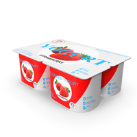 Generic Strawberry Label Yogurt Container PNG & PSD Images