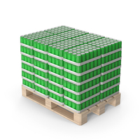 Green Soda Can Packs On Pallet PNG & PSD Images