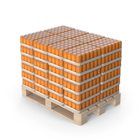 Orange Soda Can Packs On Pallet PNG & PSD Images