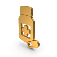 Tablet Bottle Icon Gold PNG & PSD Images