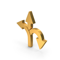 Way Direction Arrow Icon Gold PNG & PSD Images