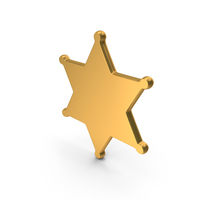 Gold Sheriff Badge Icon PNG & PSD Images