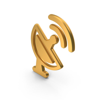 Satellite Antenna Tower Broadcasting Icon Gold PNG & PSD Images