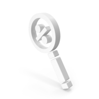 MAGNIFYING GLASS PERCENTAGE ICON WHITE PNG & PSD Images