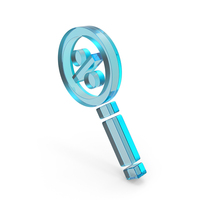 MAGNIFYING GLASS PERCENTAGE ICON GLASS PNG & PSD Images
