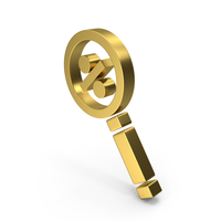 MAGNIFYING GLASS PERCENTAGE ICON GOLD PNG & PSD Images