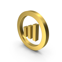BAR GRAPH ICON GOLD PNG & PSD Images