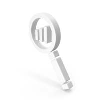 White Magnifying Glass With Bar Graph Symbol PNG & PSD Images