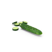 Half Cucumber With Few Slices PNG & PSD Images