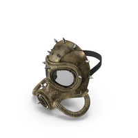 Steampunk Gas Mask Metallic Bronze PNG & PSD Images