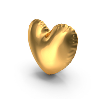 Gold Heart Shaped Balloon PNG & PSD Images