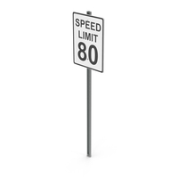 Road Sign Speed Limit 80 PNG & PSD Images