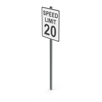 Road Sign Speed Limit 20 PNG & PSD Images
