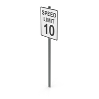 Road Sign Speed Limit 10 PNG & PSD Images
