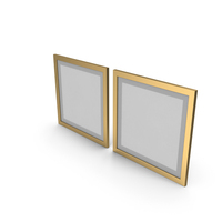 两个金色PNG和PSD图像的图片框架集