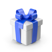 Gift Box White Blue PNG & PSD Images