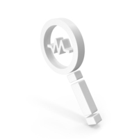 White Magnifying Glass With Pulse Symbol PNG & PSD Images