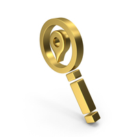 MAGNIFYING GLASS LOCATION ICON GOLD PNG & PSD Images