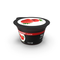 Yogurt Container Single Generic Strawberry Label PNG & PSD Images