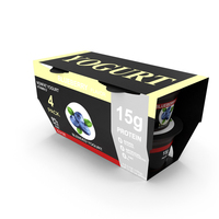 Yogurt Container 4 Pack Generic Blueberry Label PNG & PSD Images