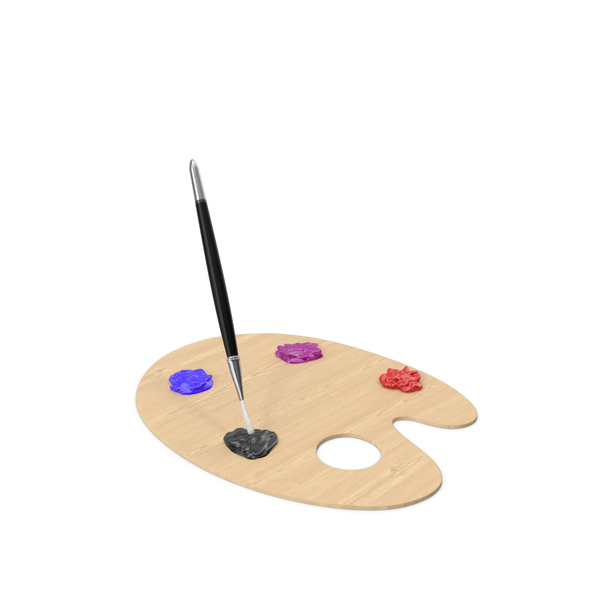 Art Pallet With Brush Position PNG & PSD Images