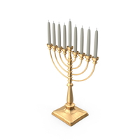 Golden Menorah With 8 Candles PNG & PSD Images