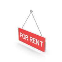 Hanging Sign For Rent Red PNG & PSD Images