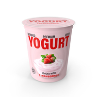 酸奶容器通用草莓标签PNG和PSD图像