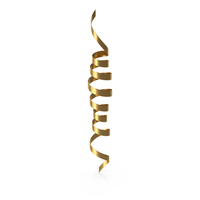 Gold Curly Ribbon PNG & PSD Images