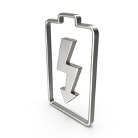 BATTERY CHARGING ICON SILVER PNG & PSD Images