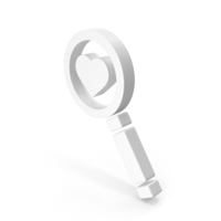 SEARCH HEART ICON WHITE PNG & PSD Images