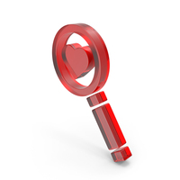 Red Magnifying Glass With Heart Symbol PNG & PSD Images