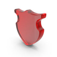 Secure Guard Shield Shape Red Glass PNG & PSD Images