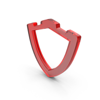 Secure Lock Shield Red Glass PNG & PSD Images