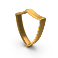 Secure Guard Shield Frame Gold PNG & PSD Images