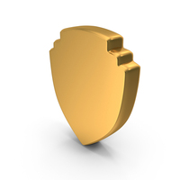 Secure Guard Shield Shape Gold PNG & PSD Images