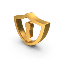 Gold Secure Lock Symbol PNG & PSD Images