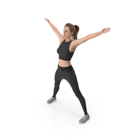 Sports Woman With Hands in X Shape PNG & PSD Images