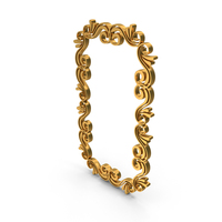 Golden Rectangular Wreaths Frame PNG & PSD Images