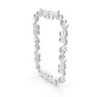 White Rectangular Wreaths Frame PNG & PSD Images