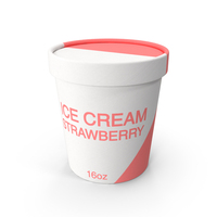 冰淇淋16oz通用草莓标签PNG和PSD图像