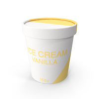 冰淇淋16oz通用香草标签PNG和PSD图像
