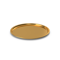 Golden Round Tray PNG & PSD Images