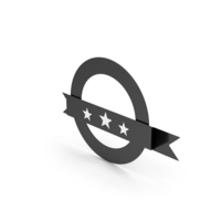 Black Three Star Ribbon Sign PNG & PSD Images