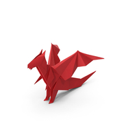 Origami Paper Red Dragon PNG & PSD Images
