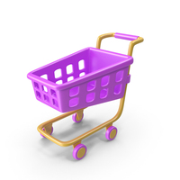 Shopping Cart Purple Yellow PNG & PSD Images