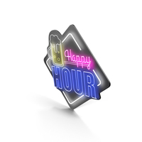 Happy Hour Neon Sign PNG & PSD Images